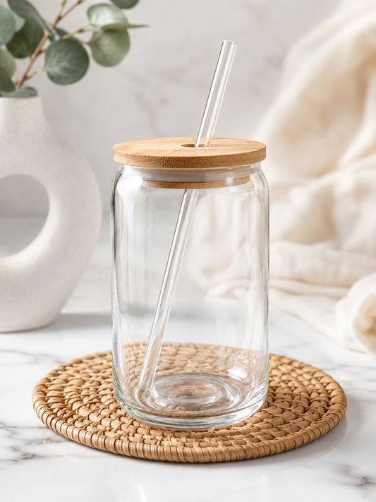 16 Oz Glass Cup (non glitter cup, Wrap only)